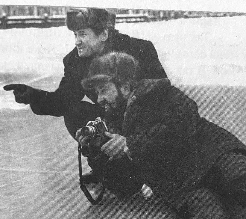 Павел Кушкин и фотокор Владимир Калаянов во время соревнований на призы «Молодежки»