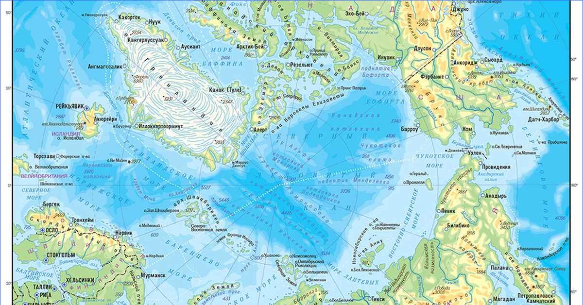 Подробная карта гренландии