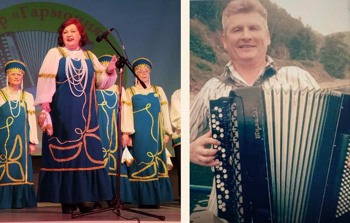 Солистка хора «Гармония» Валентина Толстикова; 4)руководитель хора «Гармония» С. Н. Рябов