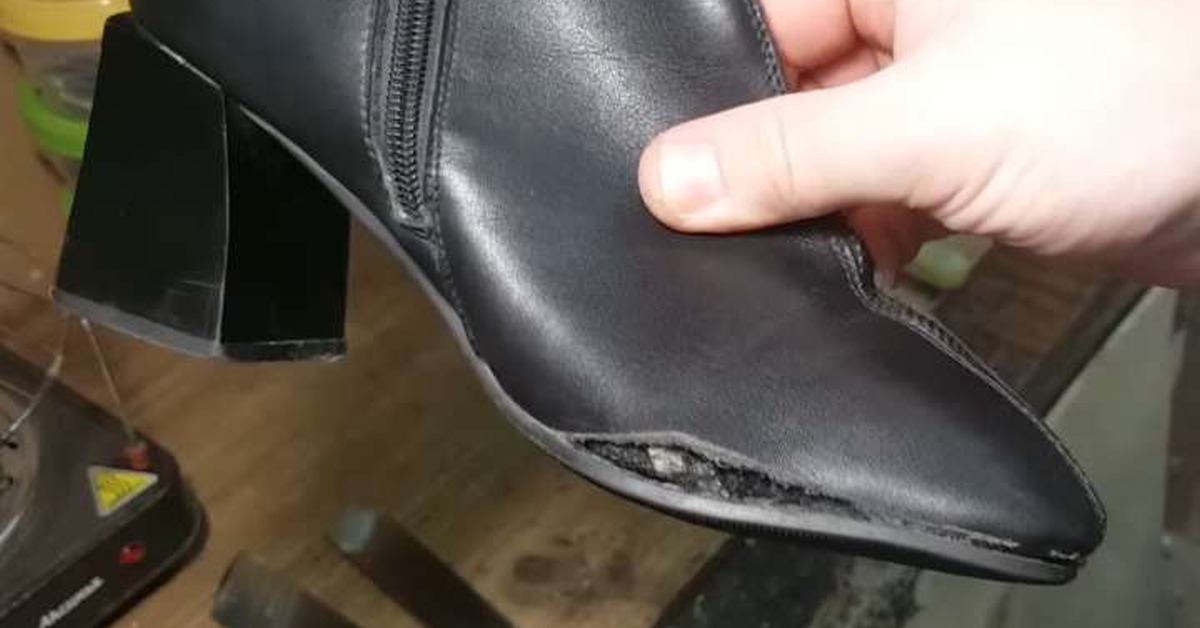 Как починить обувь, если лопнула кожа возле подошвы