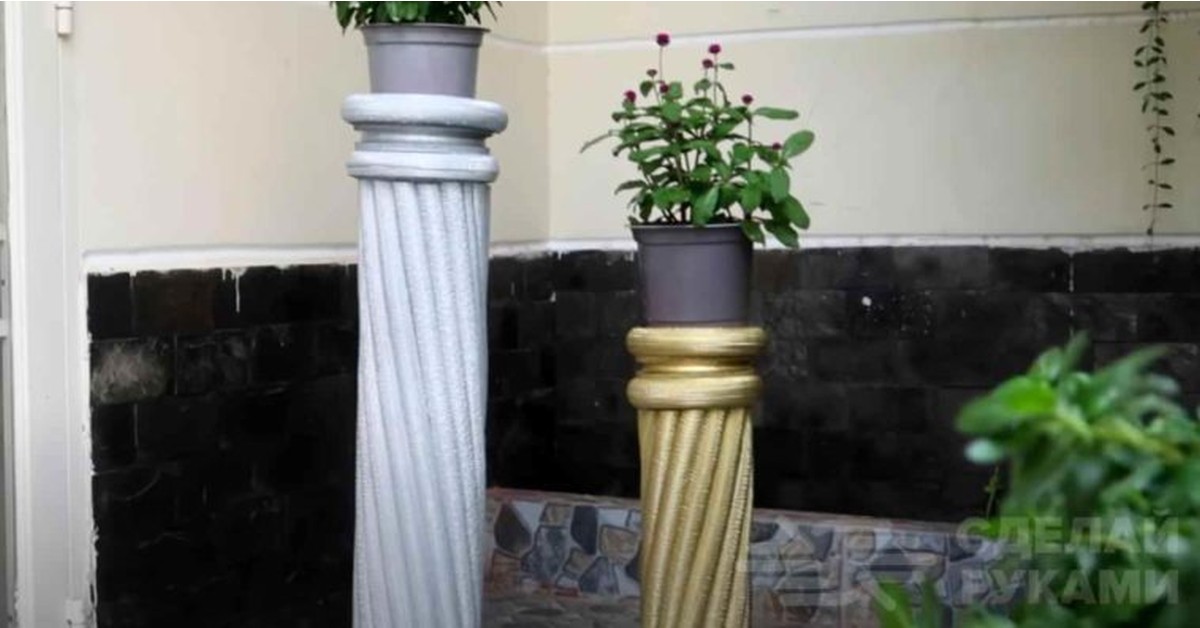Декоративная колонна из ПВХ трубы