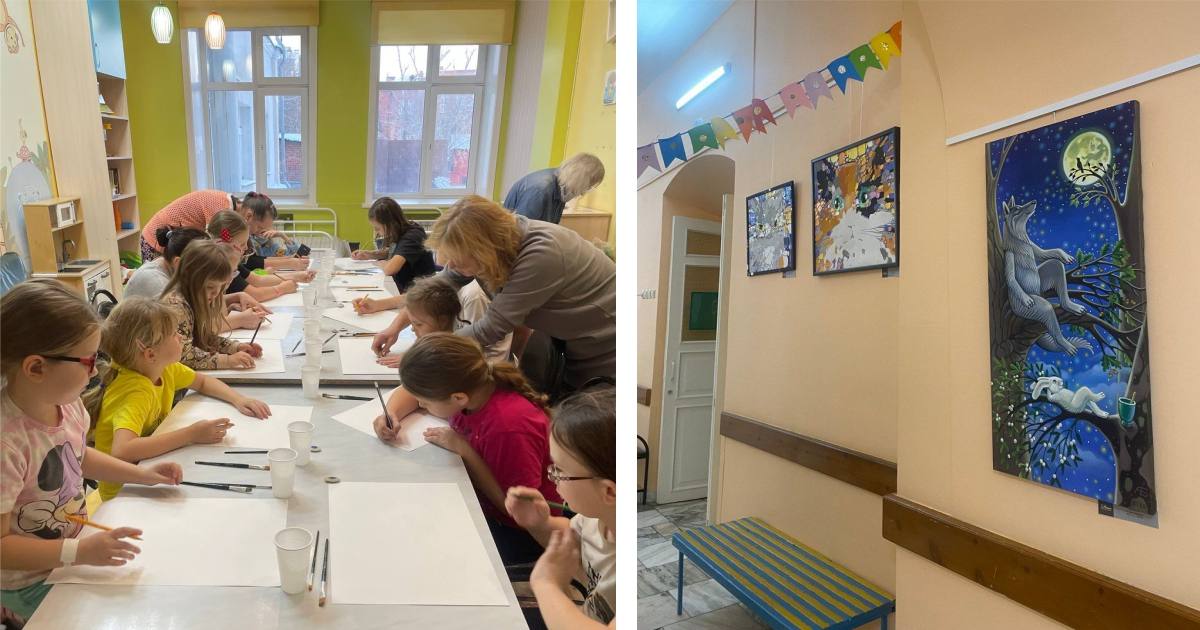 Маленькие пациенты и профессиональные художники обновили экспозицию картин в иркутской больнице